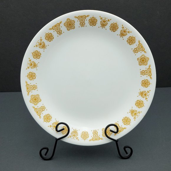 Corelle Butterfly Gold Dinner Plates Lunch Salad Plates Corning Gold Flowers - Picture 10 of 11